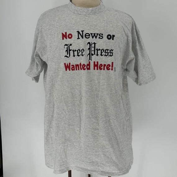 Vintage Single Stitch USA Today No News Free Press Union Graphic T Shirt XXL