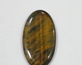 Natural Tiger’s Eye Cat’s Eye Gemstone 97.94 Cts Oval Cabochon | 55.98 x 31.53 x 6.41 MM | Loose Stone for Jewelry Making & Collection