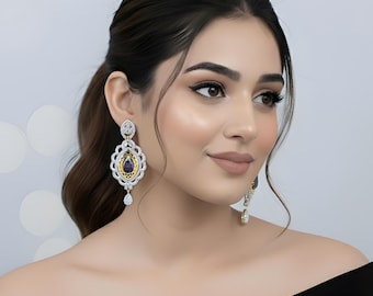 Boucles d'oreilles pendantes en pierre poire bordeaux, bijoux de mariée en plaqué or