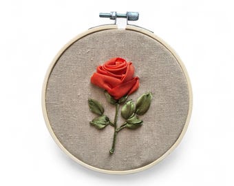 Elegant Handmade Card with Ribbon Embroidery – Personalized Gift Idea