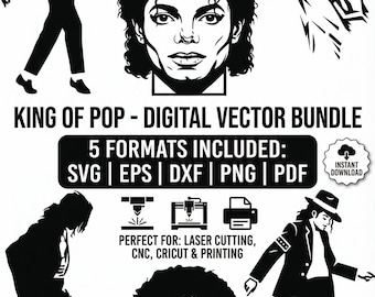 King of Pop Vector Art Bundle | Jackson Silhouettes (Digital Download)