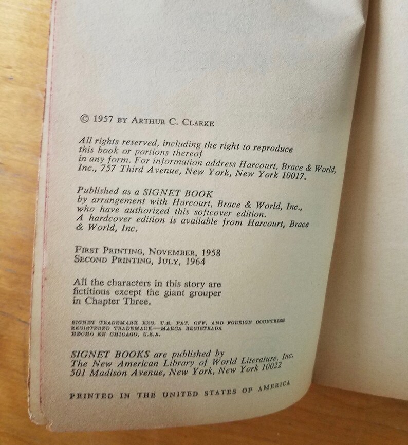 The Deep Range by Arthur C. Clarke Signet 2nd Printing 1964 - Etsy