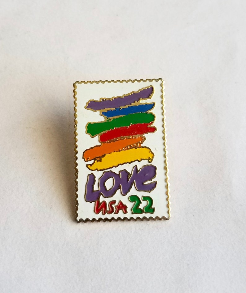 USPS Love Stamp Pin 22 Cents 1985 Etsy