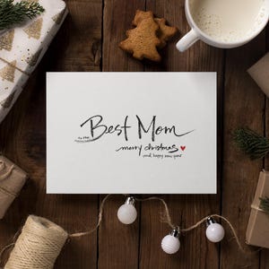 Mom Christmas Card Handwritten Christmas Card for Mom Handmade Christmas Gift for Mom Xmas Card Mom Xmas Gift