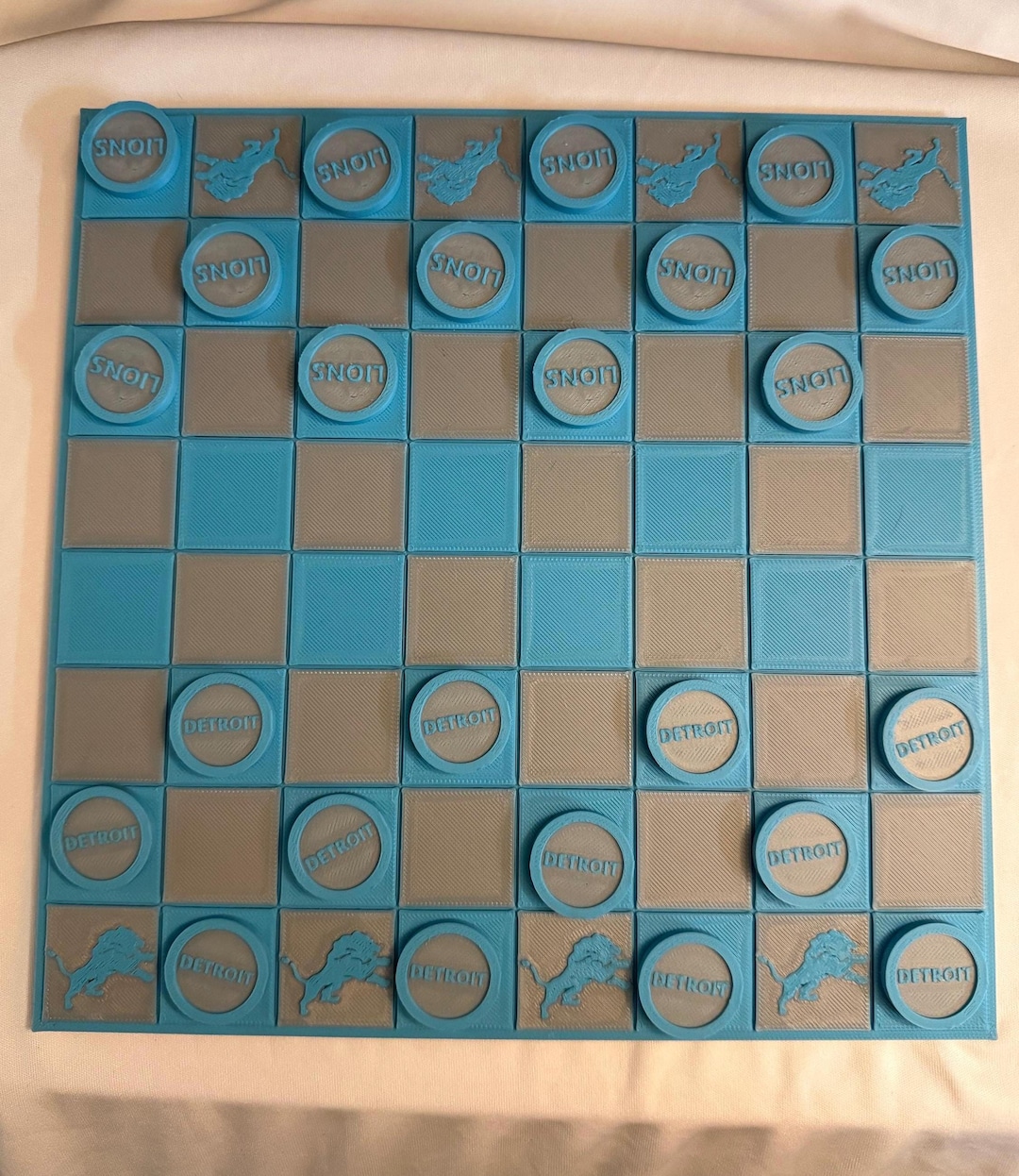 3D Printed Detroit Lions Checkers Board: Game Day Showdown - Etsy
