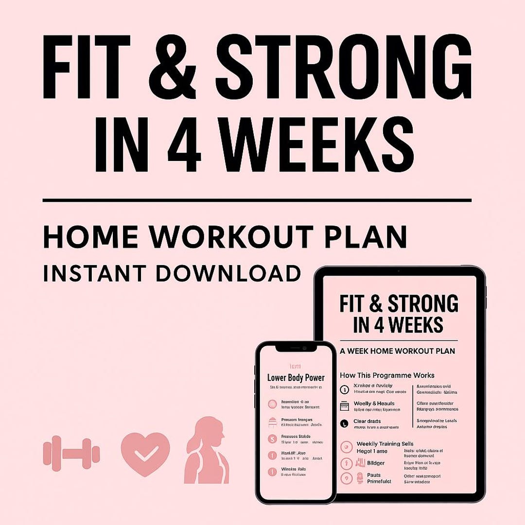 Fit and Strong 4 Week Home Workout Plan PDF | Women's Fitness Guide ...