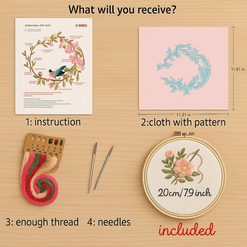 Kit de broderie - PIMPIMSKY - Noël - DIY pour débutants - Matériaux de