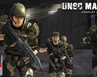 Conjunto de armadura de marine de la UNSC / Disfraz de cosplay de Halo impreso en 3D, PLA de carbono