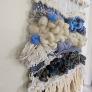 Wool Hanging One of a Kind Fiber Art Weaving Hand woven. Textile art. Unique gift
