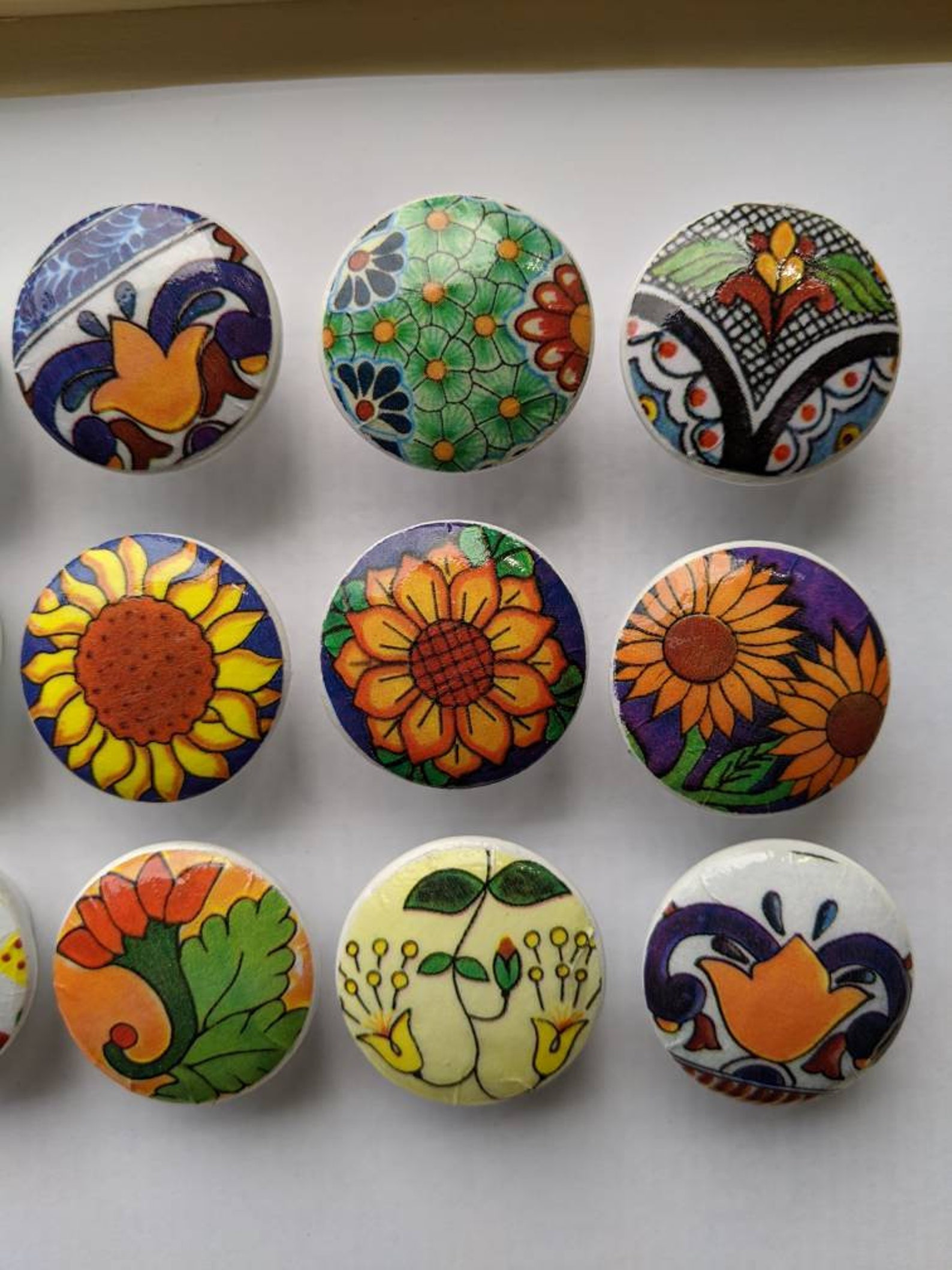 Knobs Hand Decorated decoupaged Mexican Talavera Etsy