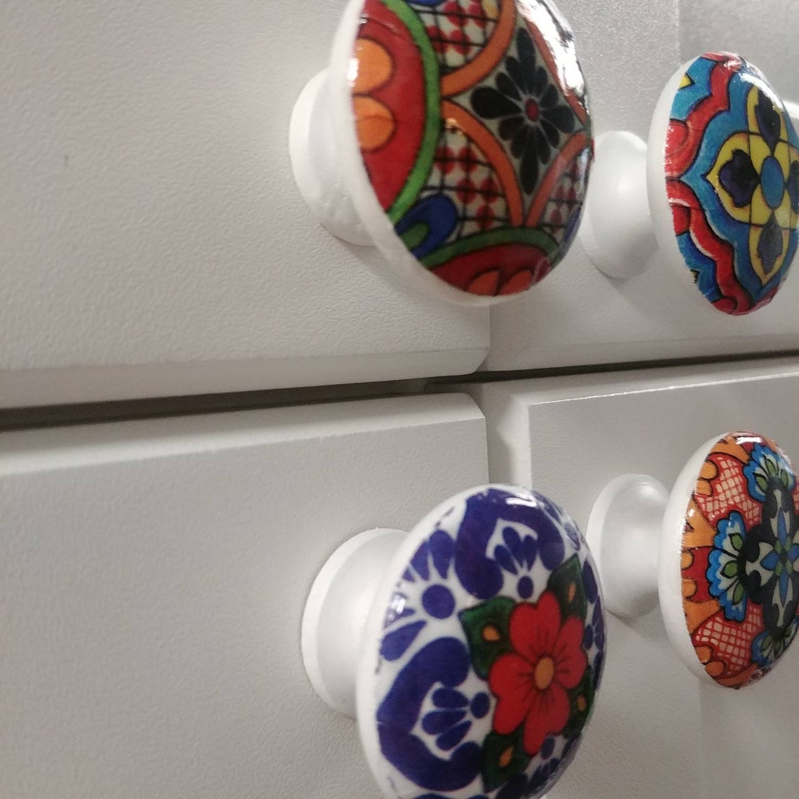 Talavera pottery designs knobs 8 wood knobs Etsy