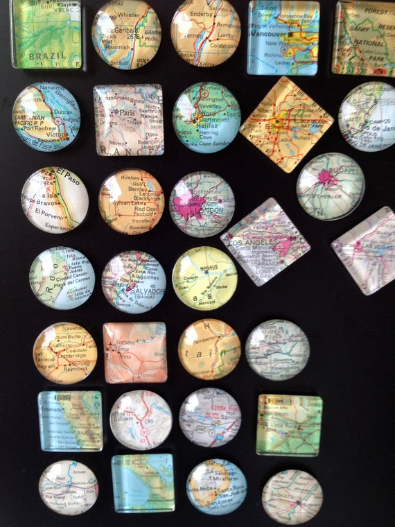 6 Glass Fridge World Maps set of 6 1 glass Etsy