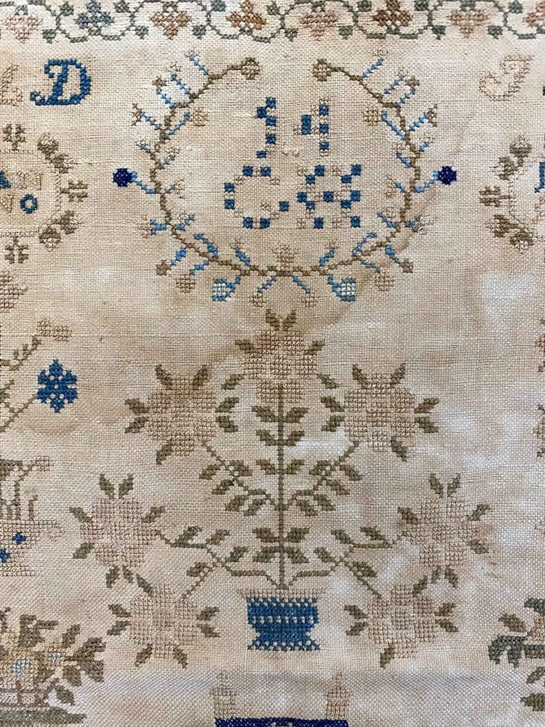 GH 1857 Dutch Antique Sampler Cross Stitch Pattern PDF • Reproduction ...