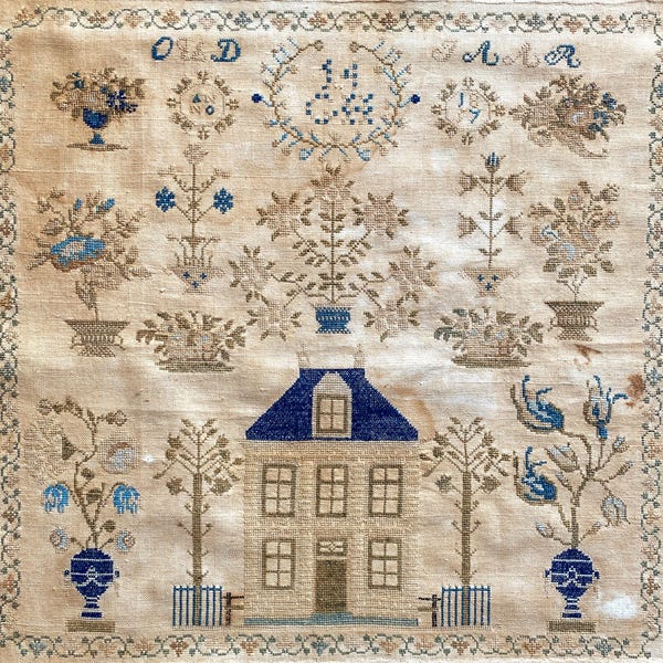 GH 1857 Dutch Antique Sampler Cross Stitch Pattern PDF • Reproduction • Instant Download