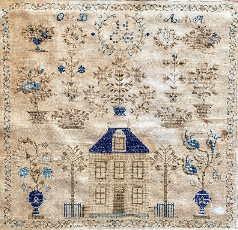 GH 1857 Dutch Antique Sampler Cross Stitch Pattern PDF • Reproduction ...