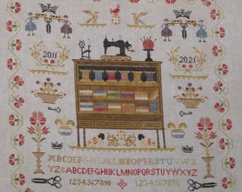 Sampler per il 10° anniversario – schema per l'anniversario ideato per Soed Idee – schema per punto croce in PDF