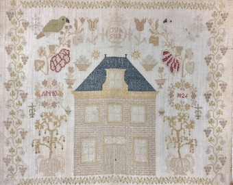 Big House Anno 1826 Dutch Sampler Cross Stitch Pattern PDF • Reproduction • Instant Download