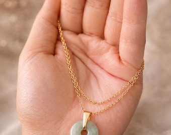Anchor  Donut Necklace – Genuine Pendant, Gold Plated Chain, Symbol of Stability