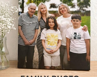 Individueller Leinwanddruck mit Familienfoto, personalisierte Wanddekoration für den Außenbereich