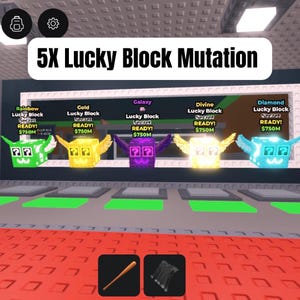 5X Lucky Block SEGRETO MUTAZIONE Casuale - Roblox Steal A Brainrot