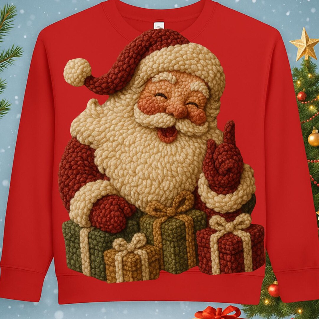 Retro Santa Claus PNG, Christmas Sweater Design (digital Download) - Etsy