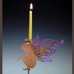 Cake Topper - Emily Raspberry Copper Fairy Candle Holder