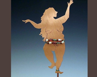 Cake Topper - Big Beautiful Goddess - Copper Sculpture - Plant Stake