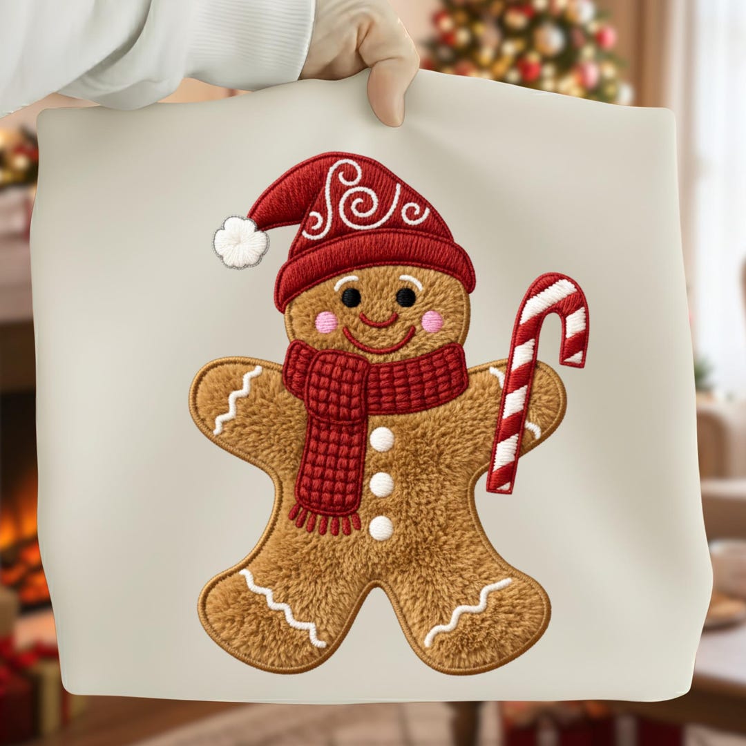 Faux Yarn Gingerbread PNG, Yarn Christmas Gingerbread Png, Chunky Knit ...