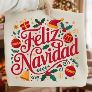 Feliz Navidad Spanisch Mexikanisch Merry Christmas Herren 100% Baumwoll