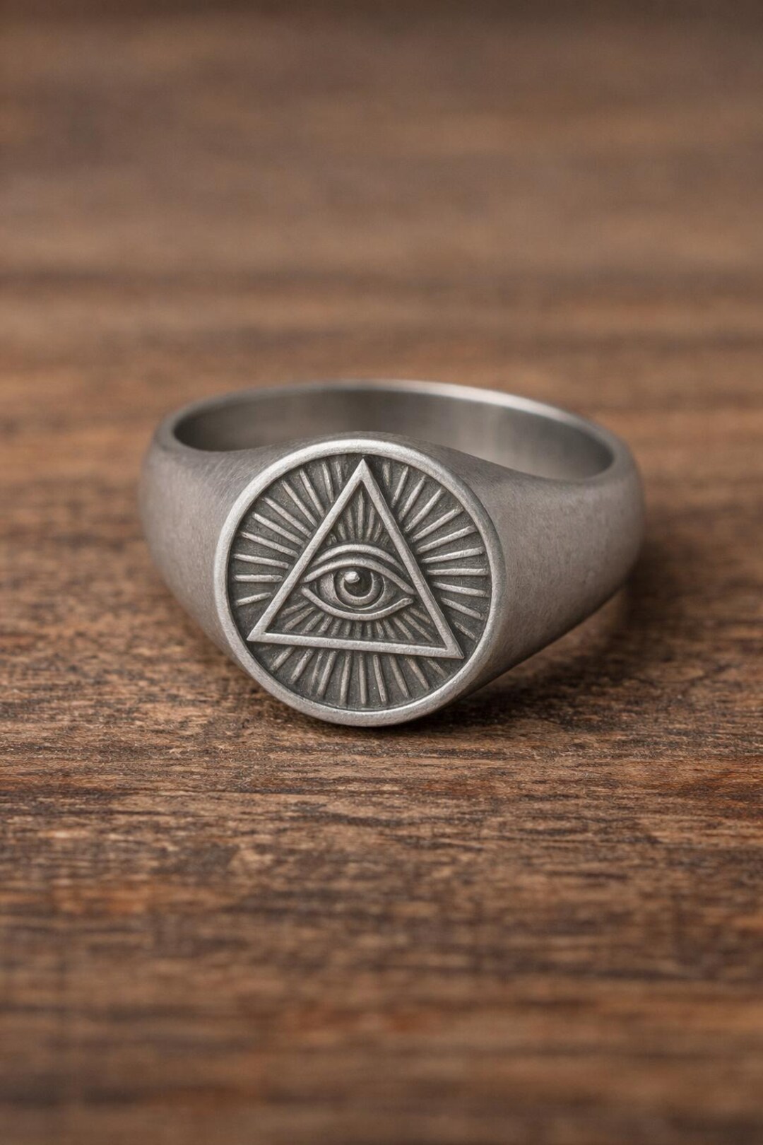 Seeing Eye Rings All Seeing Eye Signet Ring, Illuminati Eye Triangle Ring, Silver and ...