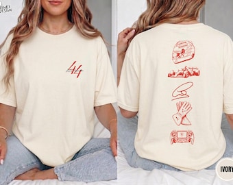 Vintage Lewis Hamilton Seven Time Champion Racing Graphic Tee, Number 44 Formula Art