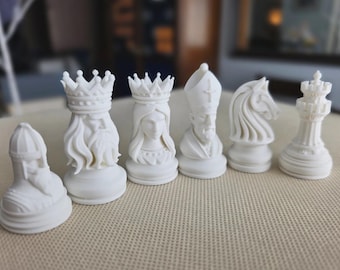 Detailed Figure Full Chess Set 32 Peice In Various Colors If Wanted 3D Printed