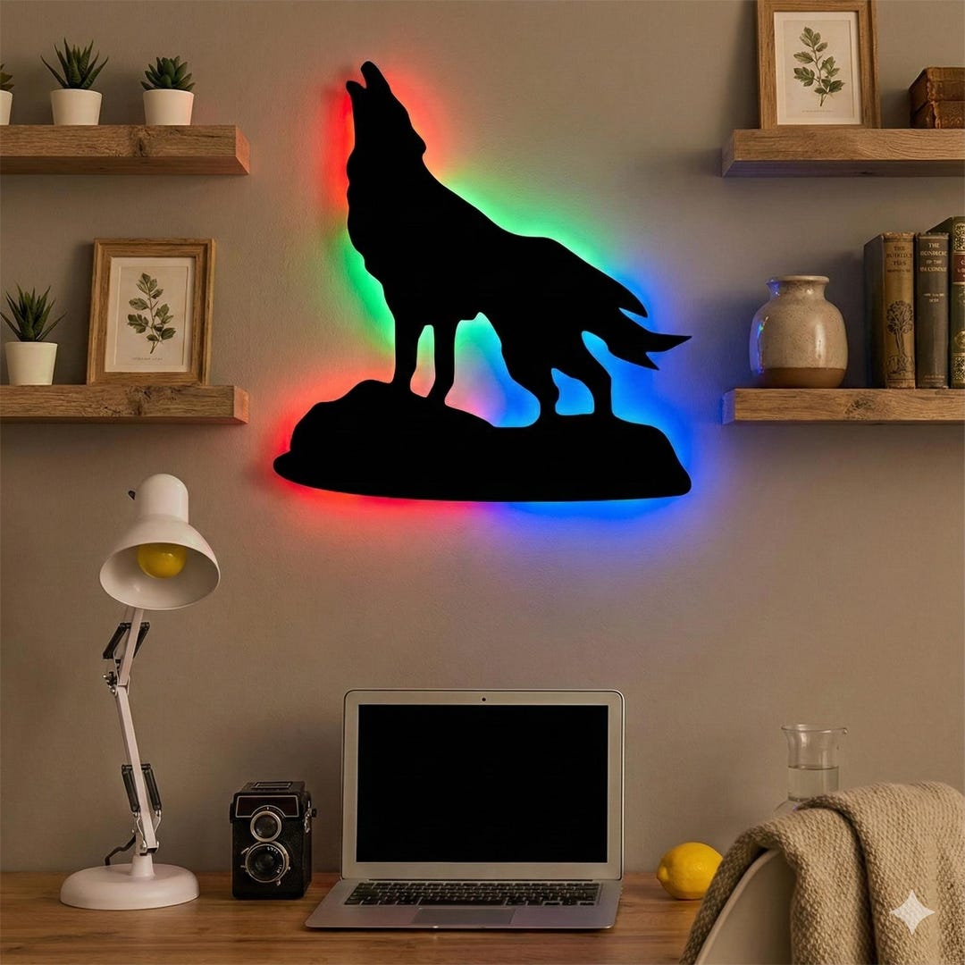 Rgb Wolf WOLF RGB Metal Wall Art - Etsy