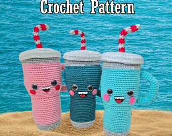 Stanley Mug Crochet Pattern, Emotional Support Water Bottle Amigurumi (PDF)