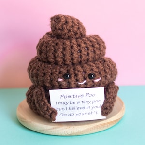 Customizable Positive Poo: Handmade Crochet Emotional Support Poop Emoji