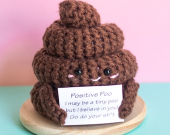 Customizable Positive Poo: Handmade Crochet Emotional Support Poop Emoji