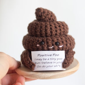 Customizable Crochet Poop Emoji: Positive Desk Decor, Gag Gift