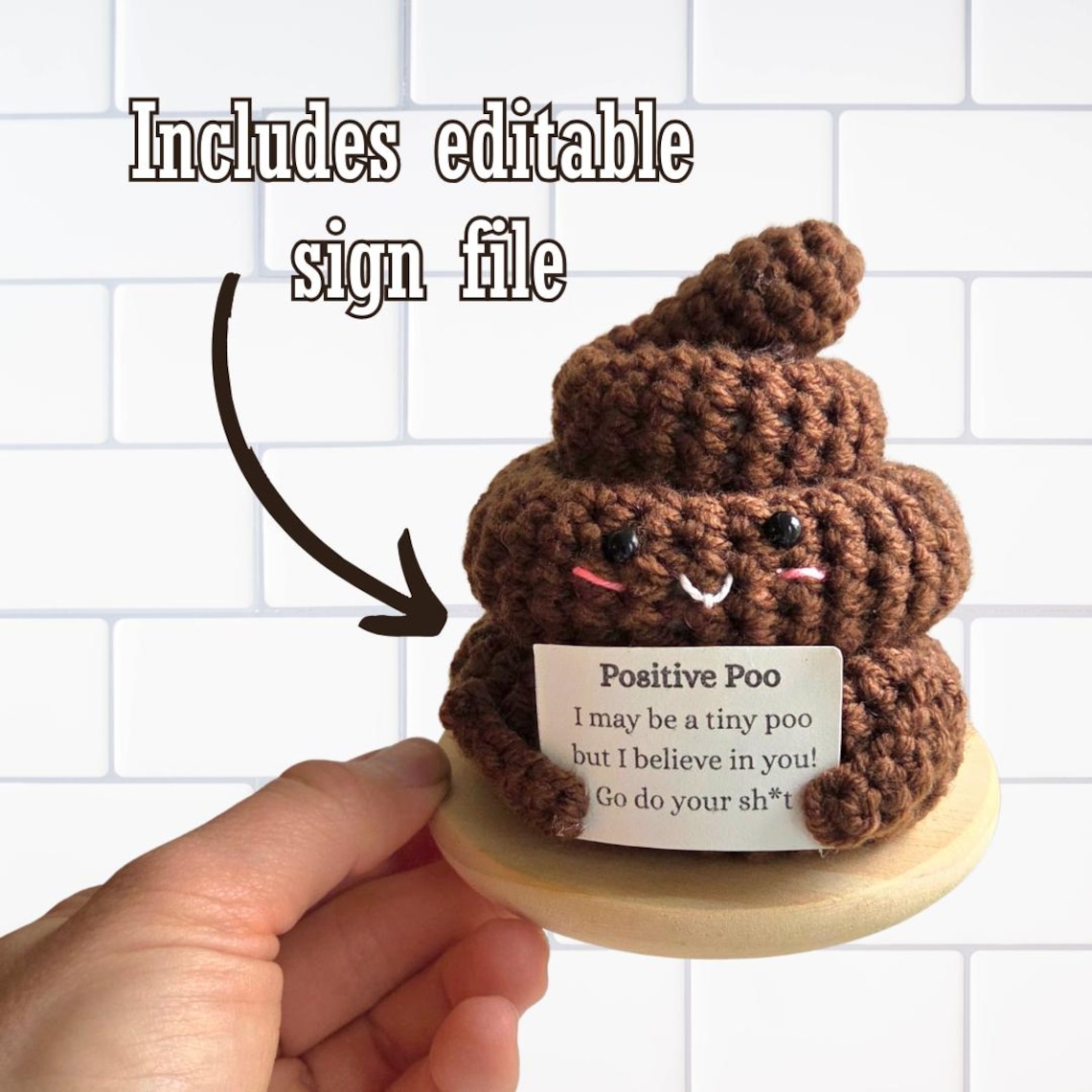Mini Poop Crochet Positive Poo Crochet Pattern: Funny Poop Emoji, Beginner Friendly Low ...