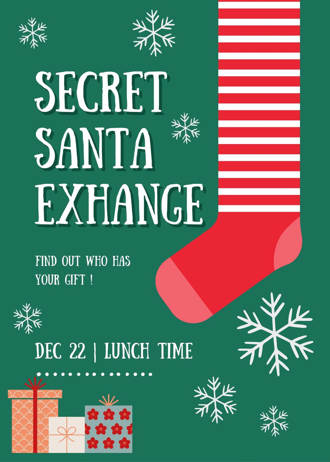 Editable Secret Santa Gift Exchange Invitation - Etsy