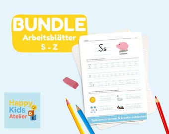 Worksheets S to Z | Alphabet Learning Materials for Preschool & Kindergarten | PDF Worksheets for Writing and Coloring