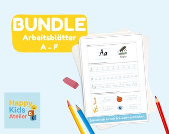Worksheets A to F | Learning the Alphabet for Preschool & Kindergarten | PDF Letter Worksheet for Coloring and Tracing