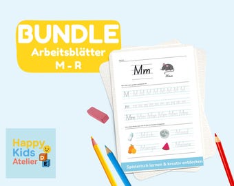 Worksheets M to R | Preschool & Kindergarten Learning Materials | PDF Alphabet Worksheets for Writing and Coloring Letters