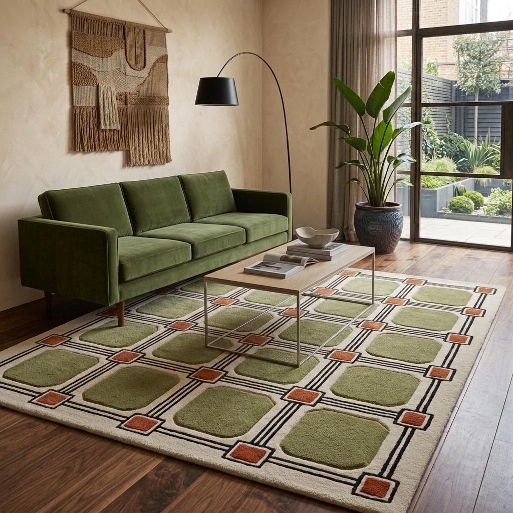 Mid century rug - Etsy 日本