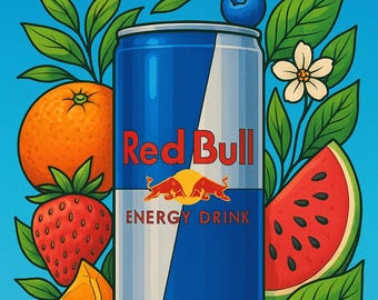 Energy Drink Colouring Book • 17-Page Printable PDF • Red Bull Inspired Aesthetic Coloring Book for Adults & Teens • Stress Relief • Digital