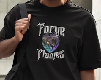 Furye Flames Heart Graphic Tee – Bold Flaming Heart T-Shirt, Dark Aesthetic Unisex Streetwear, Edgy Emotional Graphic Shirt