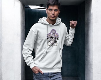 Reeperc Faith Cross Hoodie – Gothic Cross Symbol Graphic Pullover, Dark Aesthetic Unisex Streetwear, Spiritual Grunge Inspired Hoodie