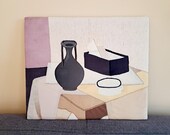 Vintage Textile Wall Art Still Life Inspired by Jan van Tongeren – Handmade Fabric Picture – Textilbild Stillleben Stoffkunst