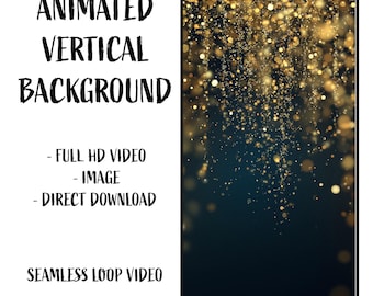 Vertical Video Invitation Background Gold Glimmer Shimmering for Festive Invitation