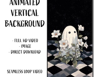 Floral Ghost Animated Phone Background: HD Video Loop (Digital Download)