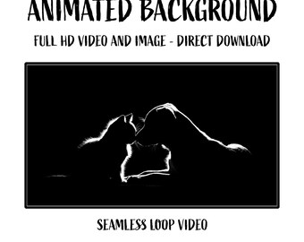 Cat and Dog Puppies Friendship HD Animation Video Loop Desktop Wallpaper